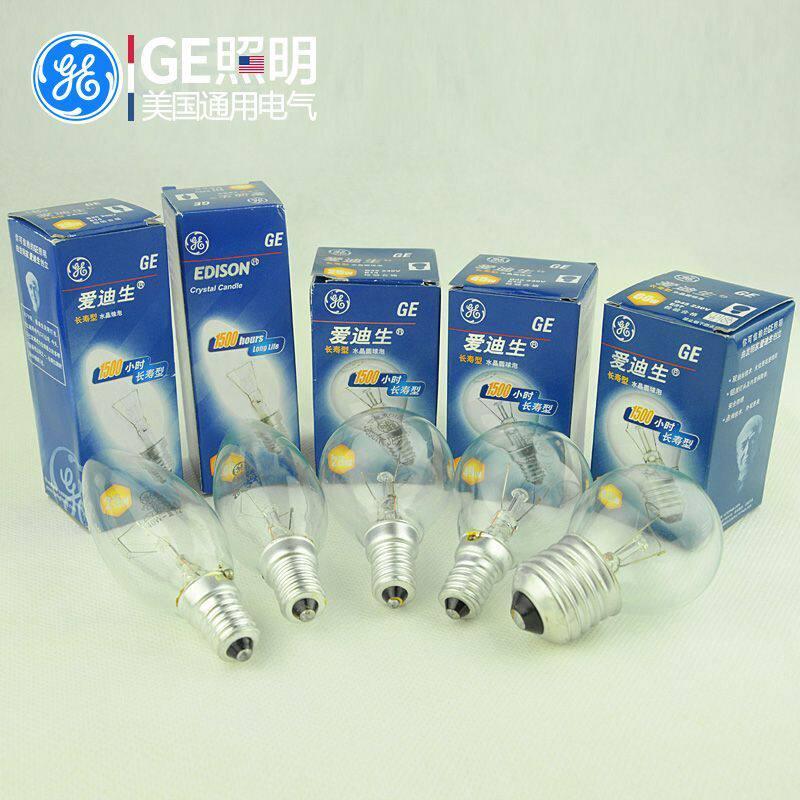 通用电气GE钨丝灯普通灯泡螺口E14尖泡调光白炽灯全光谱特种25W