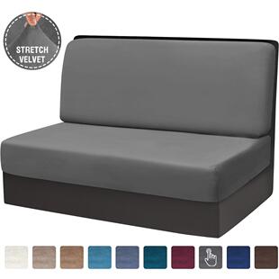 天鹅绒房车沙发坐垫套2片式银狐绒防尘防猫抓餐馆饭店卡座坐垫套