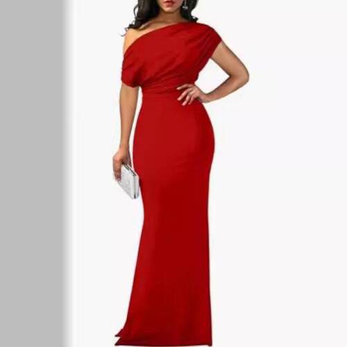 Women's sleeveless off shoulder tight long formal party