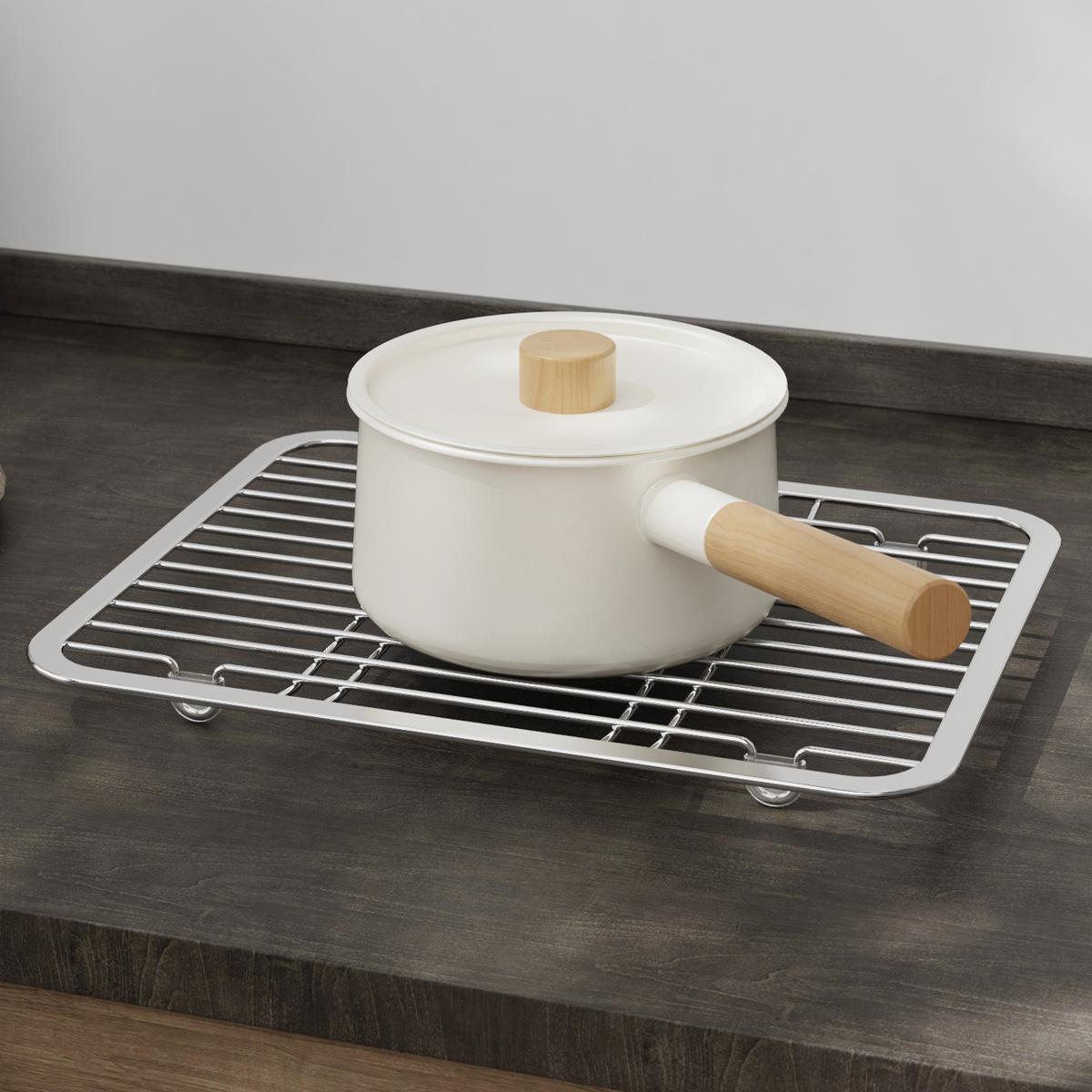 欧润哲304不锈钢托盘隔热垫水槽碗碟收纳沥水架厨房防烫锅垫餐垫