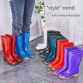 胶鞋 劳动保护鞋 雨靴保暖羊毛衬里雨靴女清洁厨 中小腿水鞋 雨靴女式