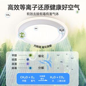 无叶风扇灯客厅灯大厅主灯现代简约奶油风卧室吸顶灯智能语音灯具