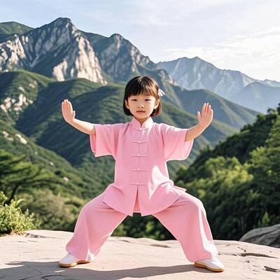 正品儿童武术太极服中国功武夫练功服赛武校馆训练比演出服套装长