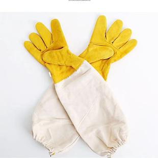 养蜂手套蜜收蜂防蜂蛰羊皮厚软捉蜂蜂衣蜂帽护手透气马蜂专用手套