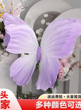 婚庆道具立纸艺双层彩绘蝴婚活动布置美陈LPO酒店体礼蝶堂橱窗装