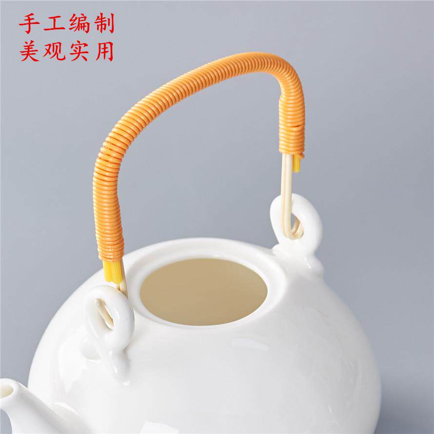 茶壶陶瓷泡茶壶单壶壶大茶壶单个瓷茶壶茶具套装过滤提梁家用水壶