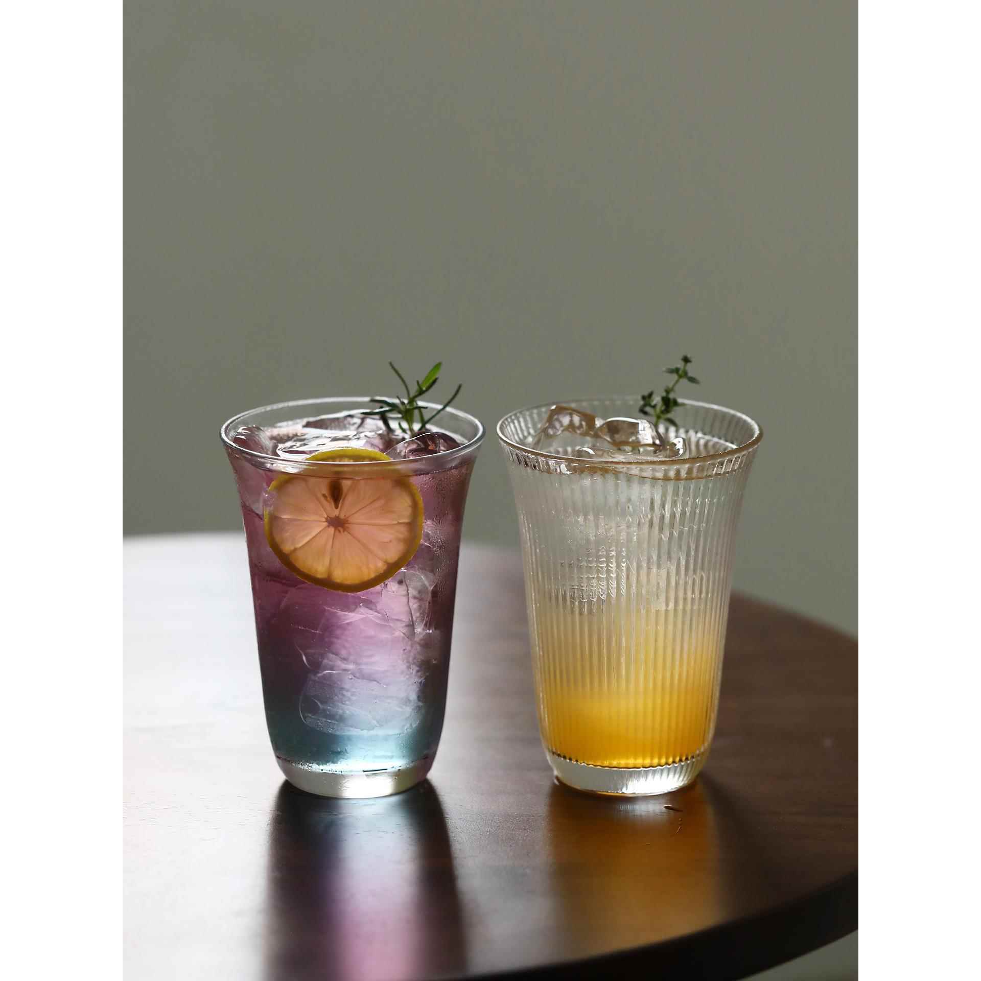 加厚阔口玻璃杯耐热冰美式咖啡杯阔口果汁奶茶杯莫吉托鸡尾酒杯子