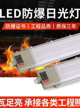 LED防爆日光灯仓库厂房单管长条支架灯管带灯罩led防爆日光灯