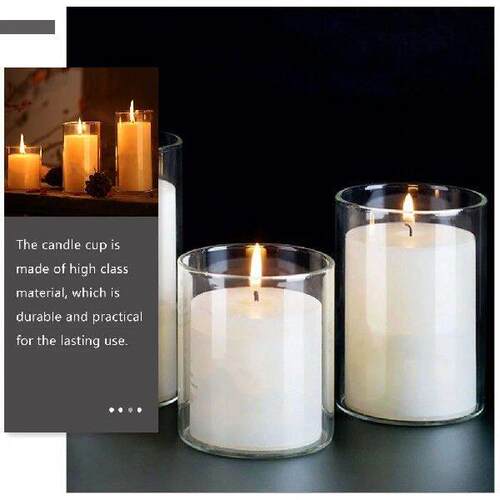 3 Pcs Transparent Jar Cup Simple Style Container Glass