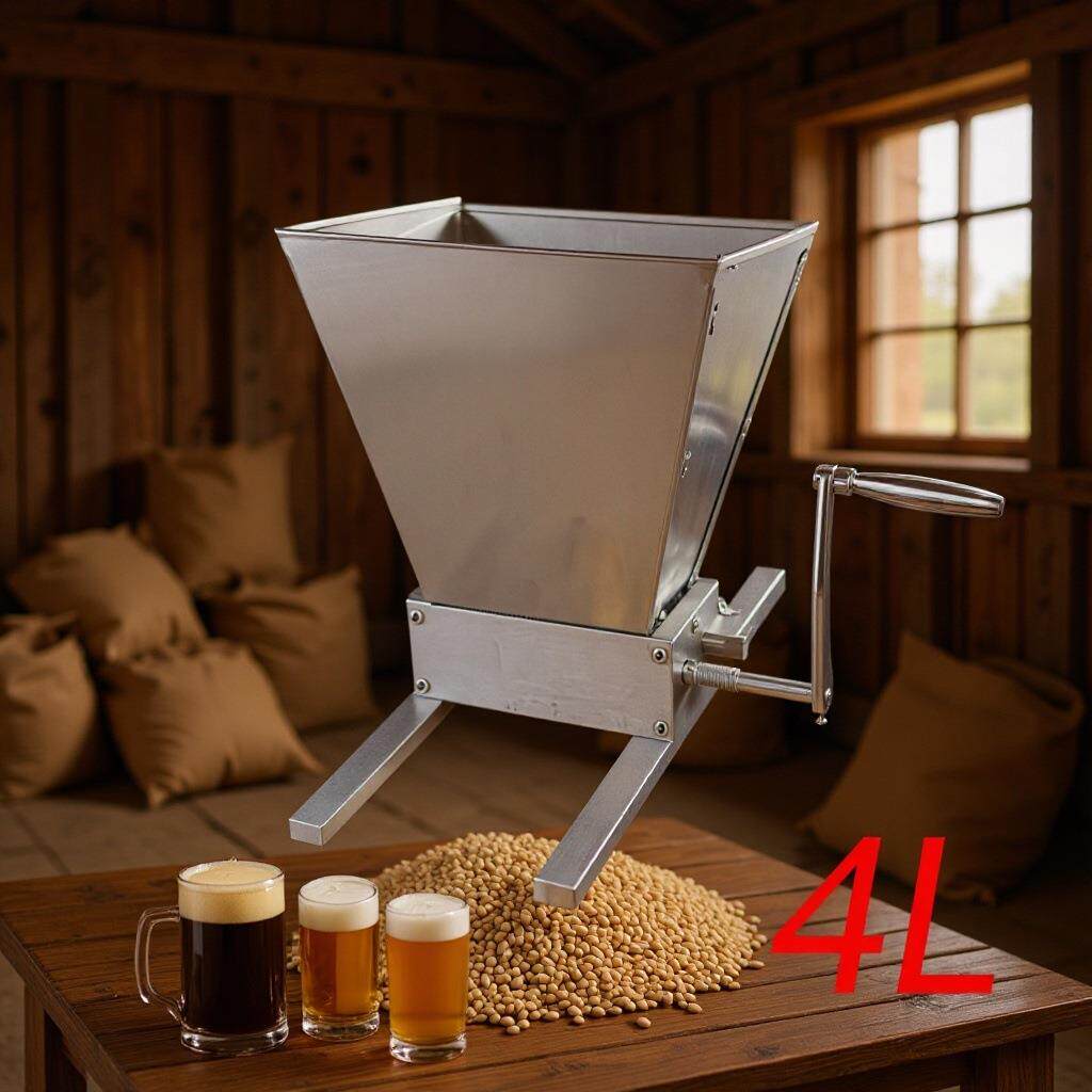 掌柜推荐代洋集团手摇碳钢制酒对辊麦芽五谷研磨机酿酒粉碎机