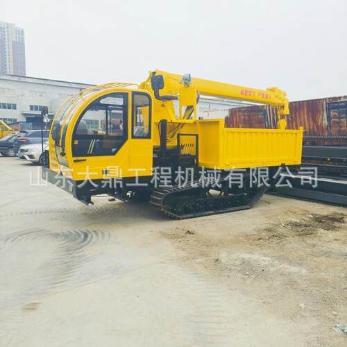 履带运输车加装小吊机履带式电动小吊机翻斗运输车