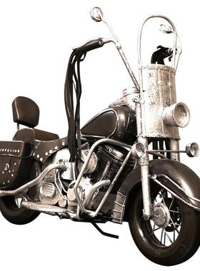 复做旧艺7122F摩铁托车家品居客厅酒柜装饰摆件模型古创意工艺品