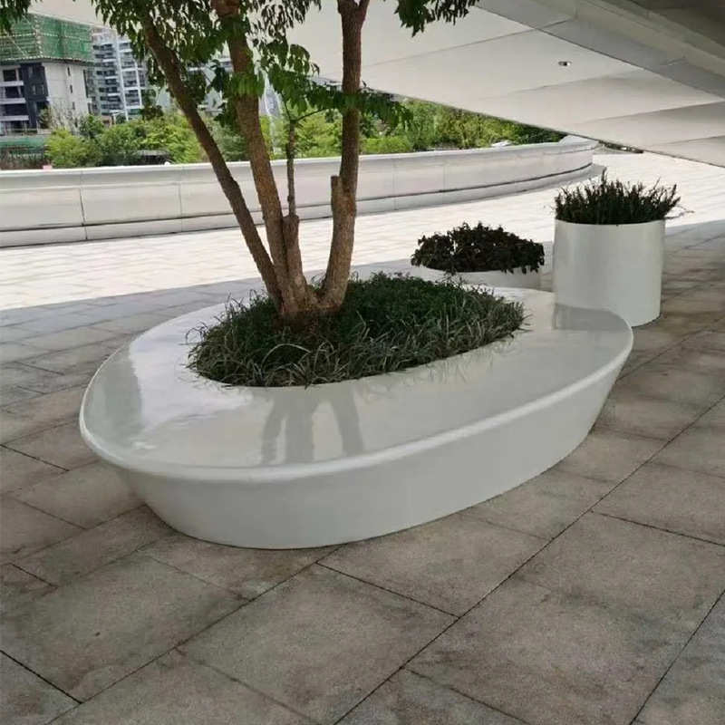 玻璃钢坐凳创意休闲桌椅商场小区公园异形花坛树池玻璃钢沙发座椅