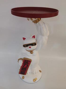 现代落地摆件 托盘暴富猫 家居创意 轻奢树脂 工艺品