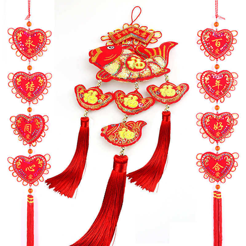 传统挂件年年有余 福鱼挂件春节套装 2022毛毡绒布春联挂饰批发,节庆用品/礼品,中国结,淘宝优惠券,粉丝福利购,淘宝优惠卷