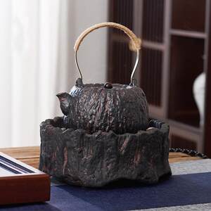 老岩泥复古电家炉用岳恒陶煮茶器台式茶电凤凰天池热炉陶壶烧水艺
