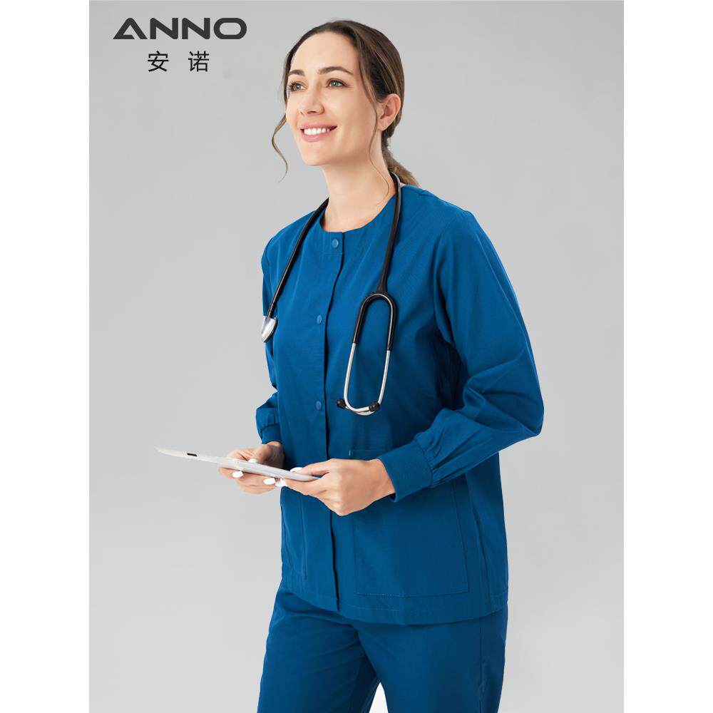 正品安诺手服术服纯色独圆领生护医士工作服巡回服男女款外出工单