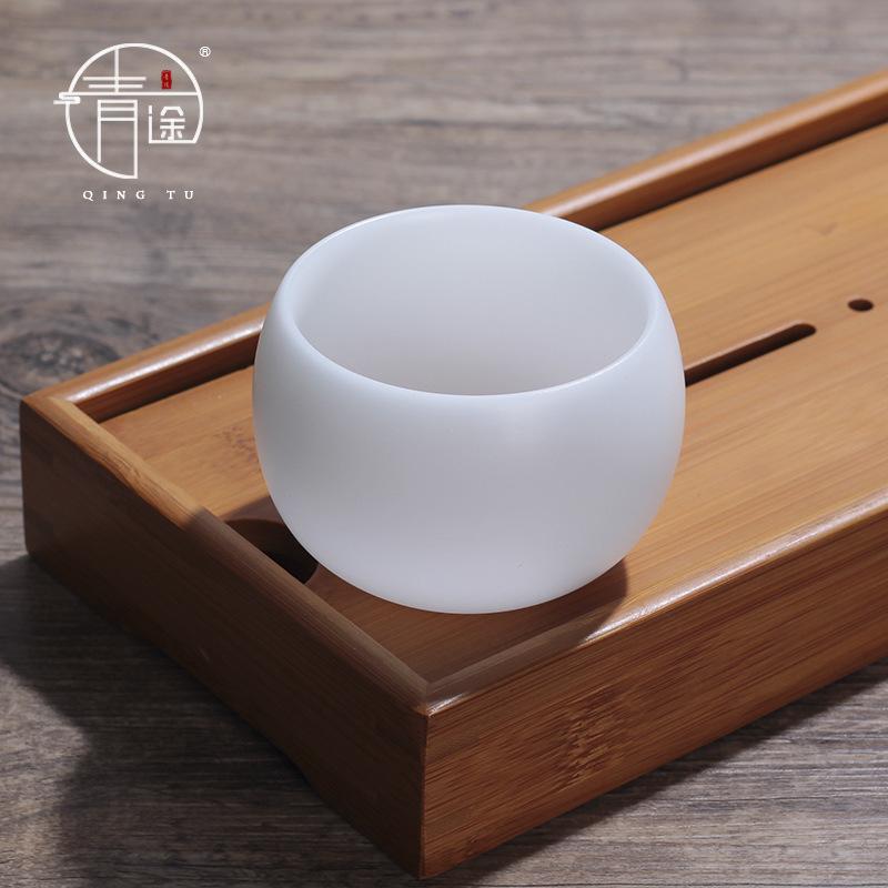 冰种高颜值素烧羊脂主人旅行茶具