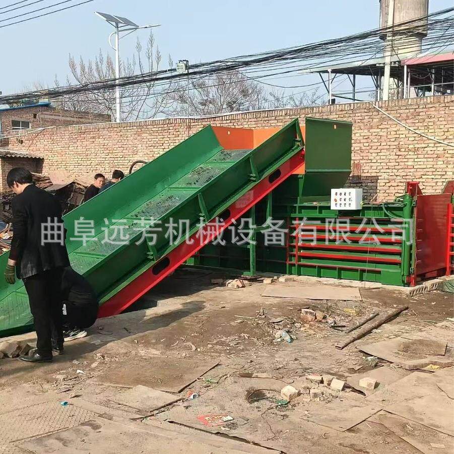 全自动废品旧衣物打包机卧式废纸箱打包机编织袋无纺布打包机