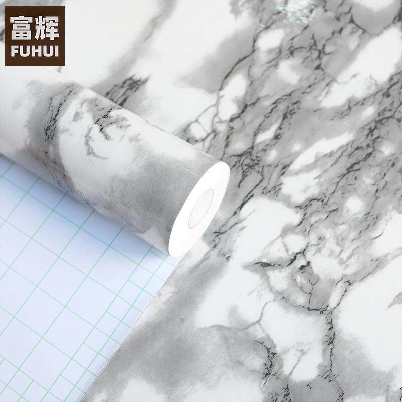 加厚大理石墙纸自粘壁纸防水PVC厨房橱柜防水防油灶台耐高温贴纸