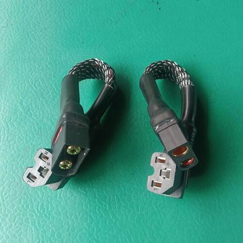 10平方电动车品字插头弯头转qs8-s加粗耐高温电源转换线连接线