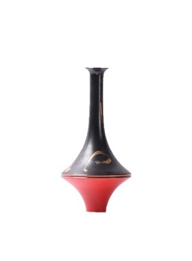 现新中式禅意红黑色陶瓷花插花组合摆件书柜博古架样板房摆件