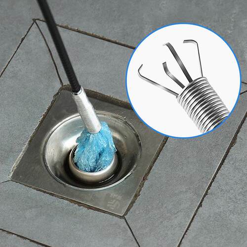 Pipe cleaner flexible hand-squeezed four-claw grabber, drain