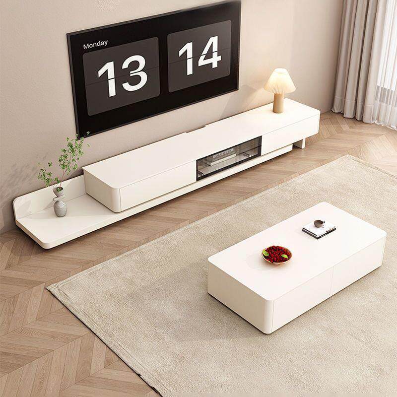 北欧电视柜茶几组合现代简约轻奢小户型地柜原木色可伸缩电视机柜