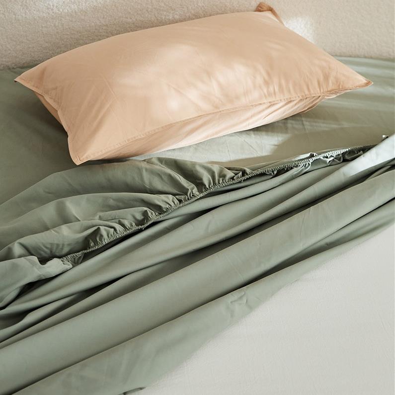 100支丨纯棉磨毛床笠单单件全棉床PDP罩全包套纯色床贡缎被笠套