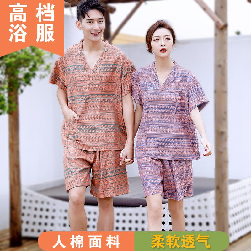2024新款汗蒸服女人棉情侣浴服男桑拿服洋气加大码韩式足浴汉蒸服