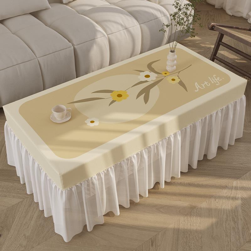 正品in布s桌防几水餐桌布奶油风简约现代高级感茶桌风布桌套茶几