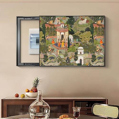 中古风电表箱装饰画遮挡法式复古配电箱挂画弱电箱轻奢电闸盒遮丑