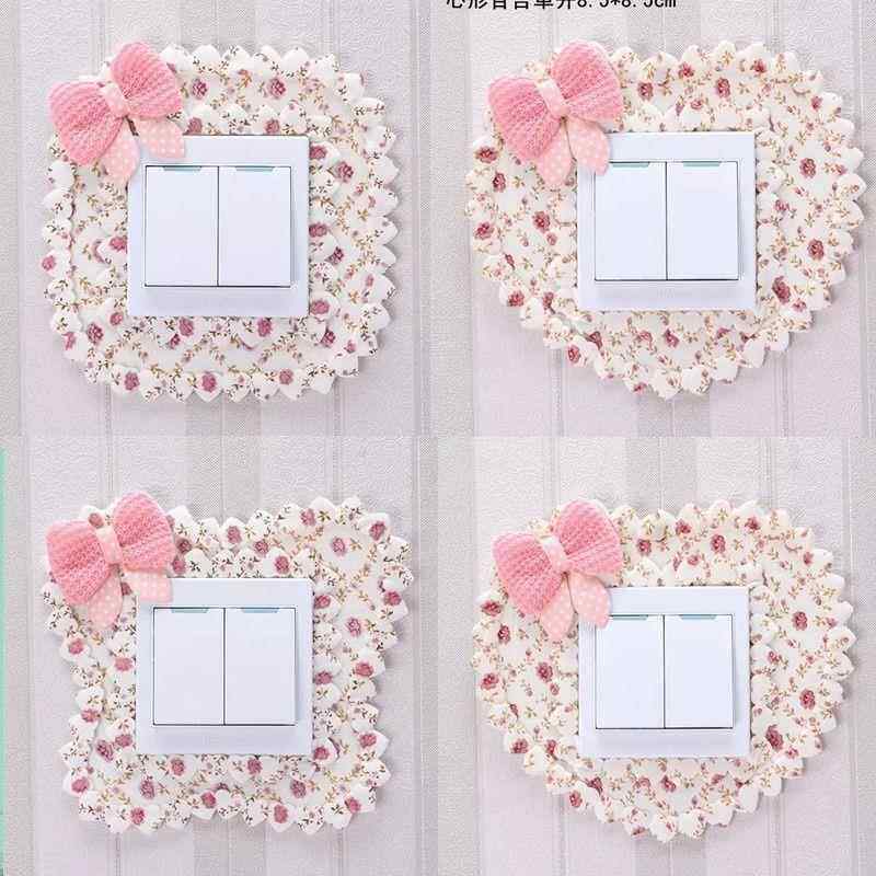 开关边框套开关贴墙贴家用布艺插座贴创意韩式简约现代欧式装饰套