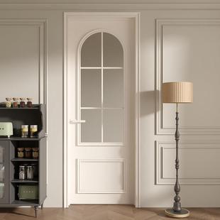 木以木作极窄铝合金法式复古风老钢窗门网红浴室卫生间玻璃门白色