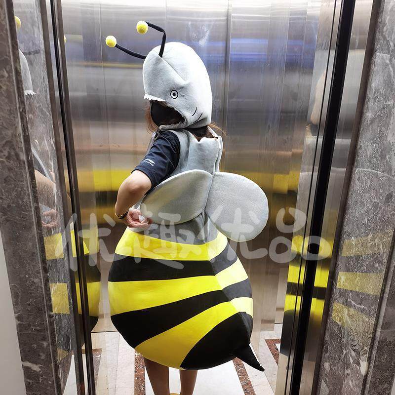 暖冬优趣优品 创意鲨bee玩偶服万洁小蜜蜂玩偶服鲨鱼蜜蜂自拍搞笑