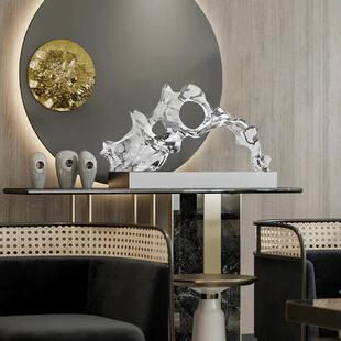 DNU透明树脂抽品象大气塑关工雕艺摆件售楼处门厅玄柜装 饰品客厅