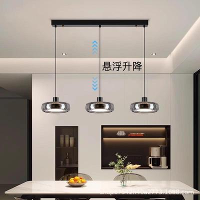 餐厅吊灯现代简约意式轻奢高级感2025新一字长条岛台餐桌玻璃吊灯