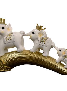 欧式工复古象摆件家居玄SLX关饰客厅装酒隔板摆设新房礼品树脂柜