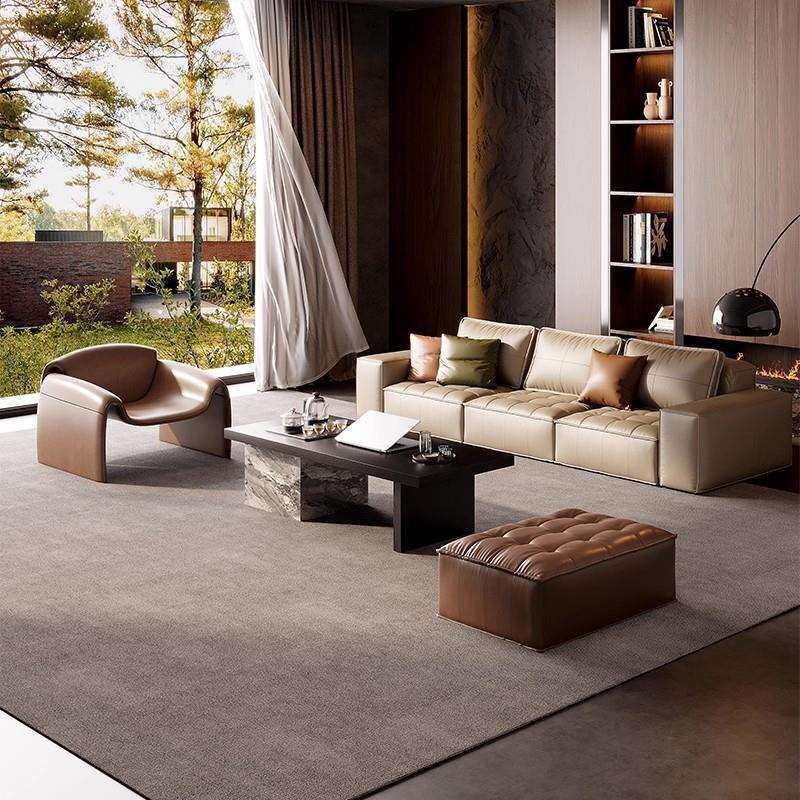 现代家具视觉办公室沙发茶几茶台一体式商务简约接待会客轻奢