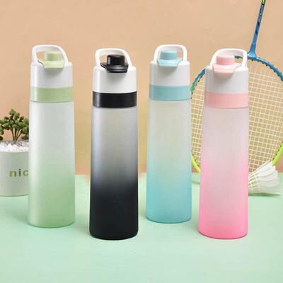 sports water bottle spray water cup plastic handy cup喷水杯
