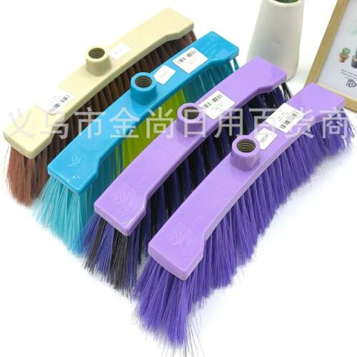Stiff-bristled plastic broom, single rubber broom for househ