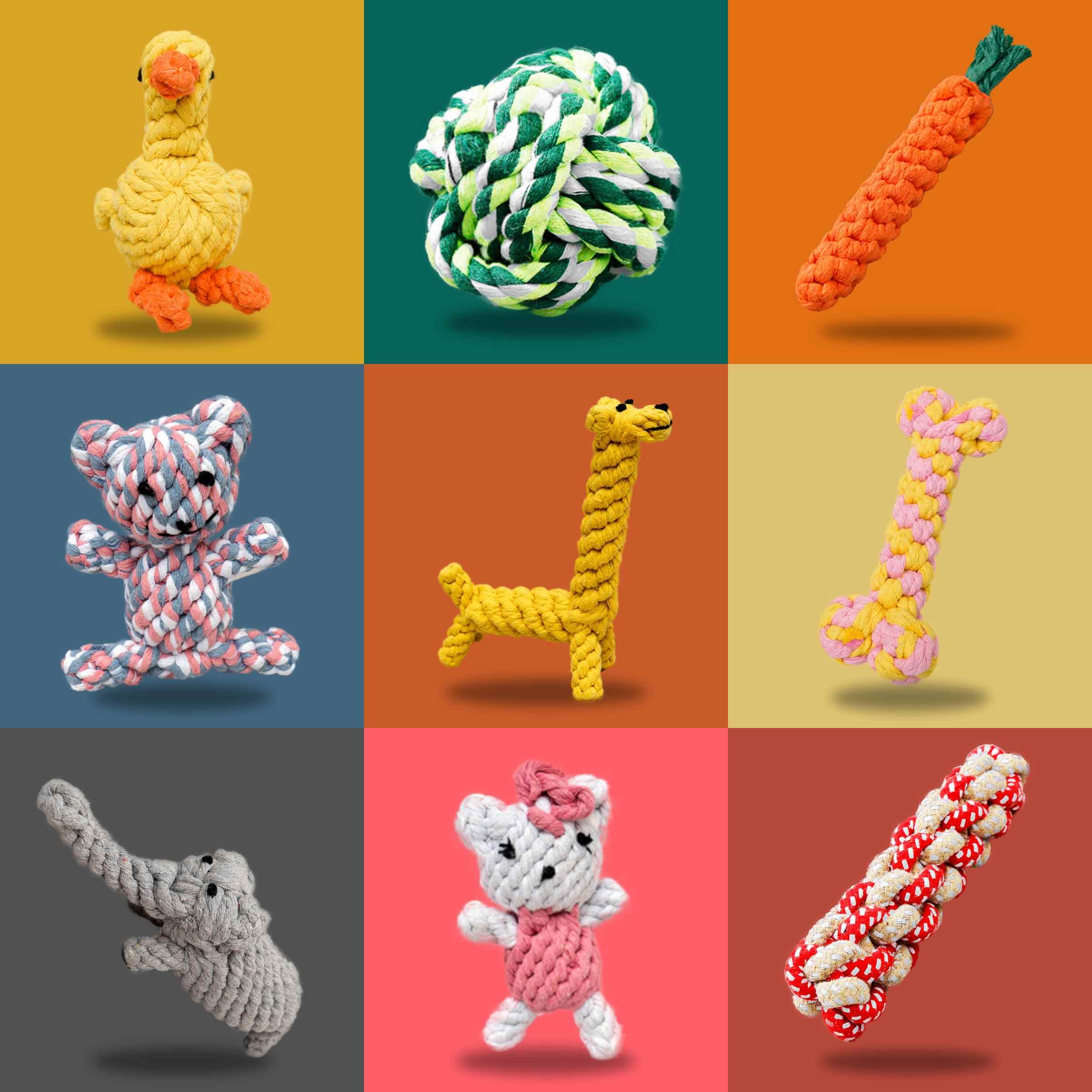 采购产品狗玩具结，抗咬，臼齿清洁，大狗编织玩具，狗咀嚼绳，拉