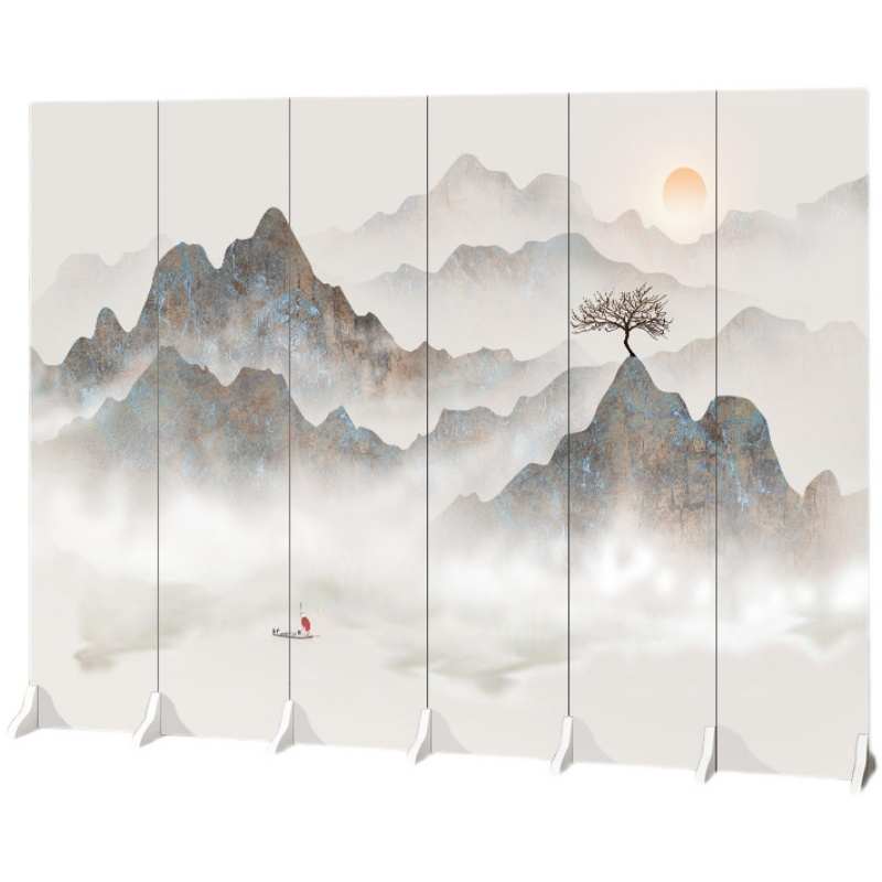 新中式家用屏风隔断屏障玄关背景墙房间卧室入户办公室简易折叠