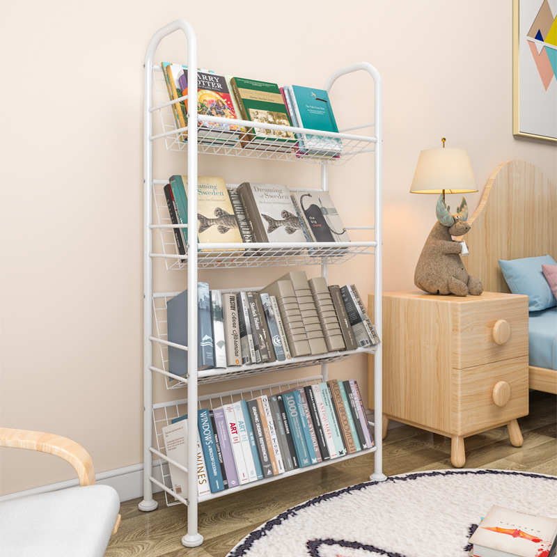 儿童书架绘本架收纳架一体家用简易小型可移动置物架宝宝书柜落地