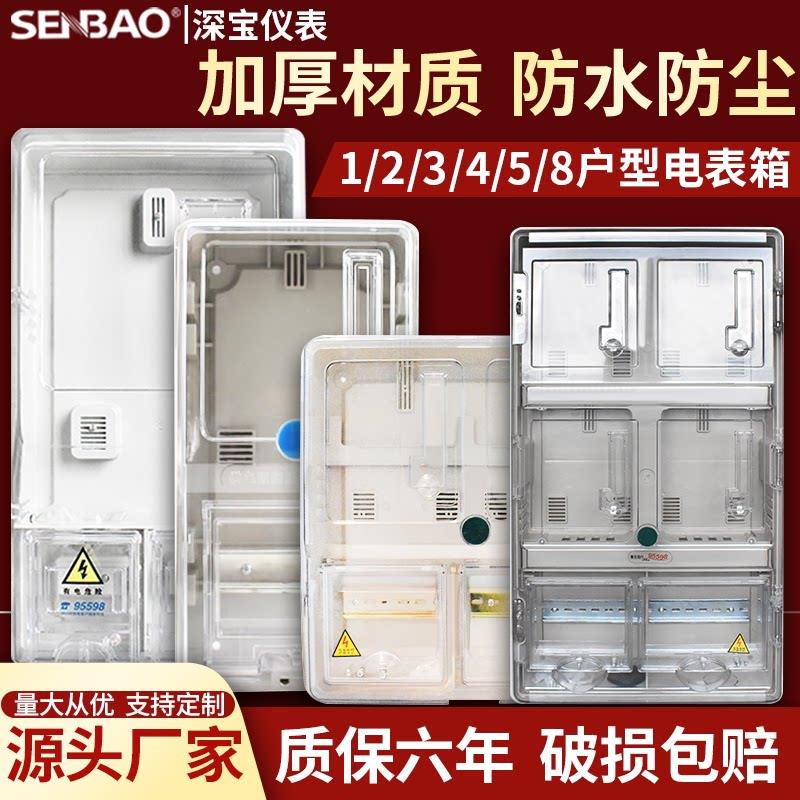电表配电箱单相三相户外玻璃钢塑料一户三户多户透明家用国网多位