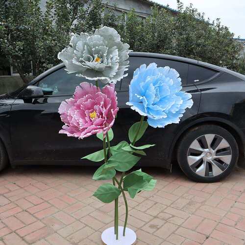 巨型仿真牡丹花婚庆装饰商场布景橱窗展示拍摄道具亚麻仿真花套装
