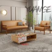 式 全实小户型客厅三人位冬夏日两用木公寓人公寓沙发出租房双布艺