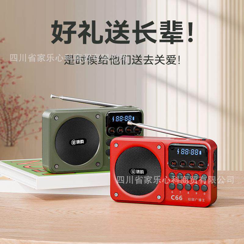 2025新款琅韵C66多功能校园收音机迷你蓝牙多波段校园广播王