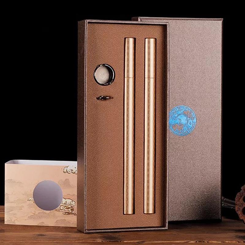 新款檀双管天礼盒地盖线香沉香包装礼线香礼品纸SLT盒2支装盒香筒图片