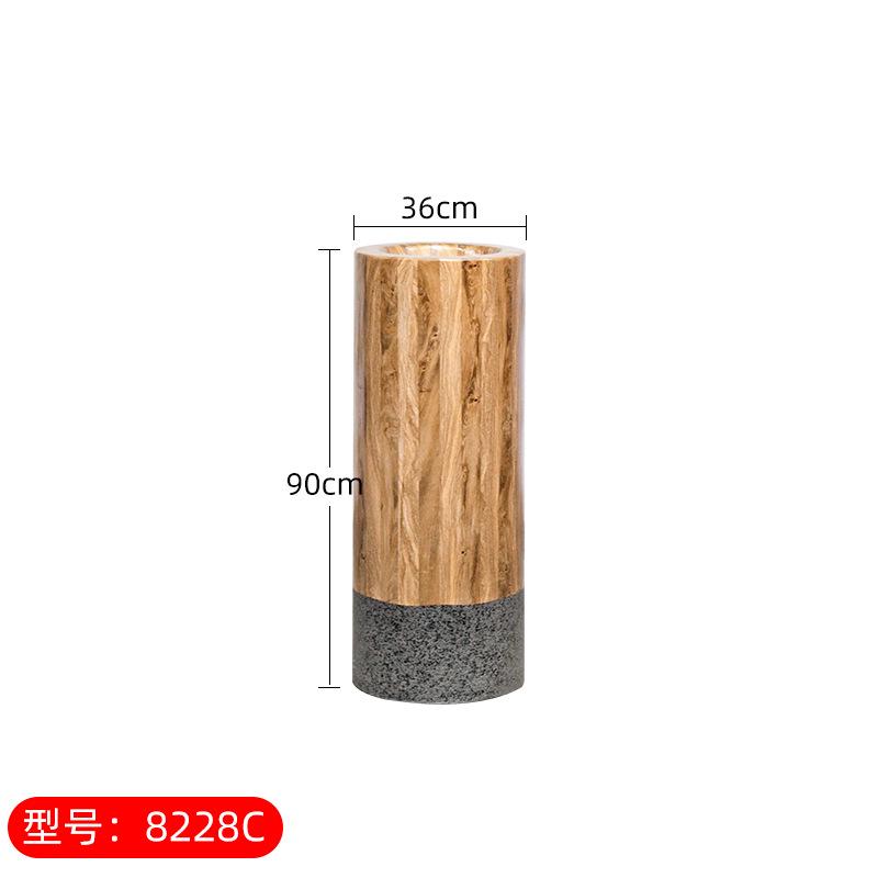 厂家种植玻璃钢花盆户外落地定制木纹摆件盆栽室内水泥花瓶大号